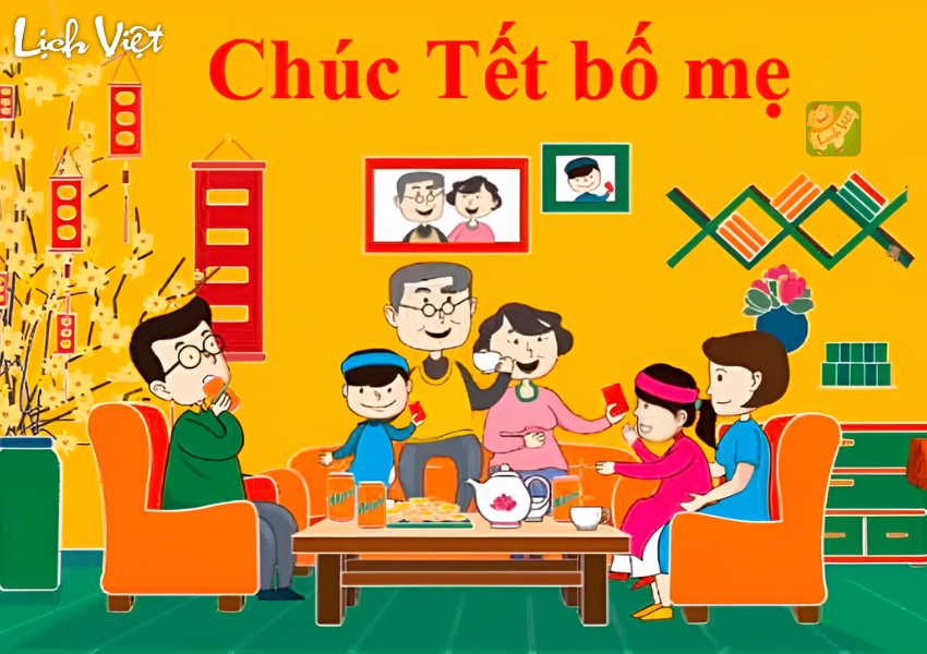 Mẫu lời chúc Tết cha mẹ 2024
