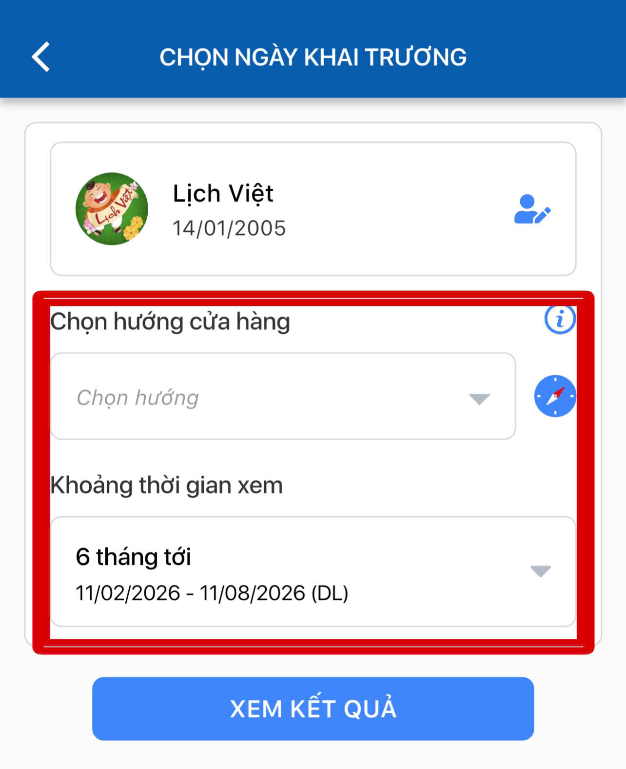 Điền th&ocirc;ng tin để nhận kết quả