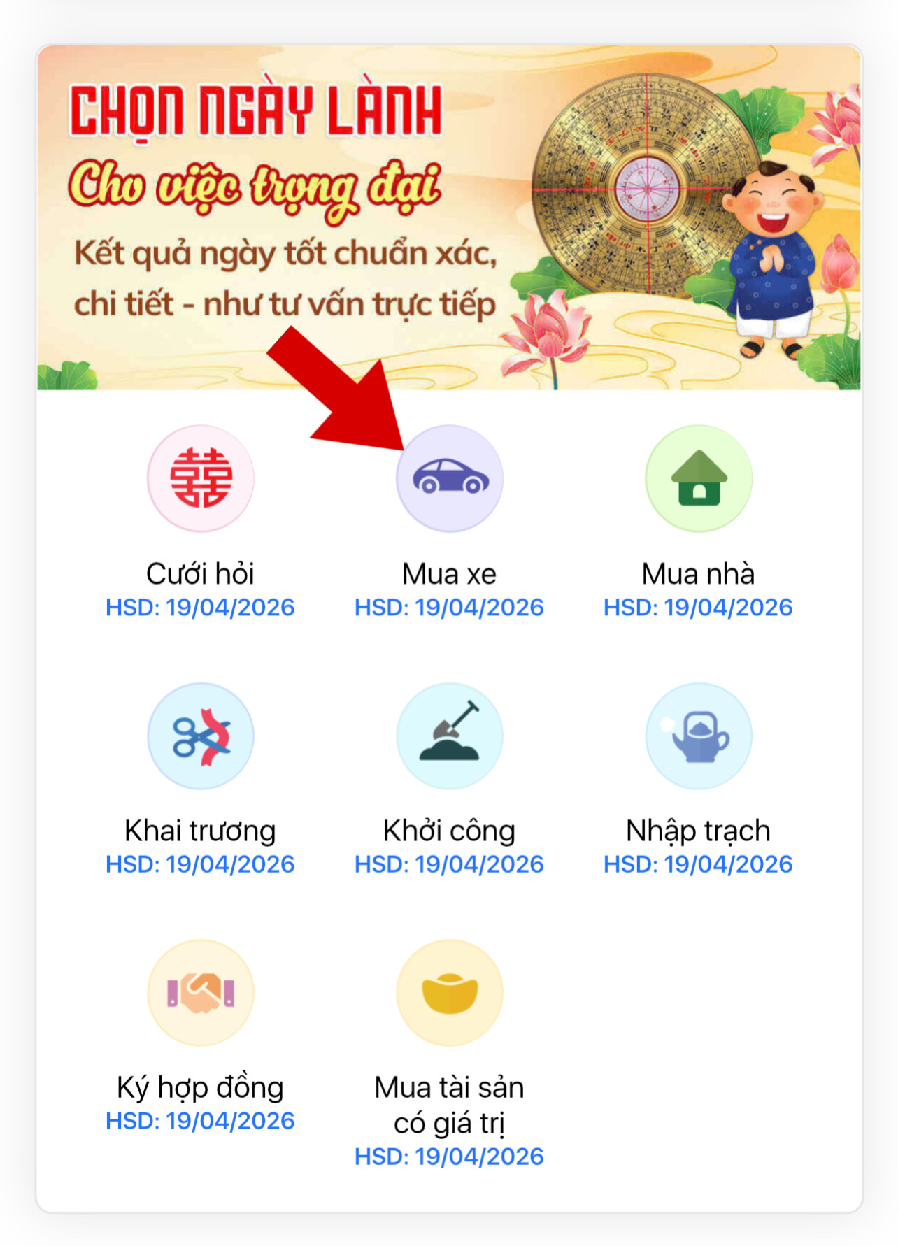 Chọn t&iacute;nh năng