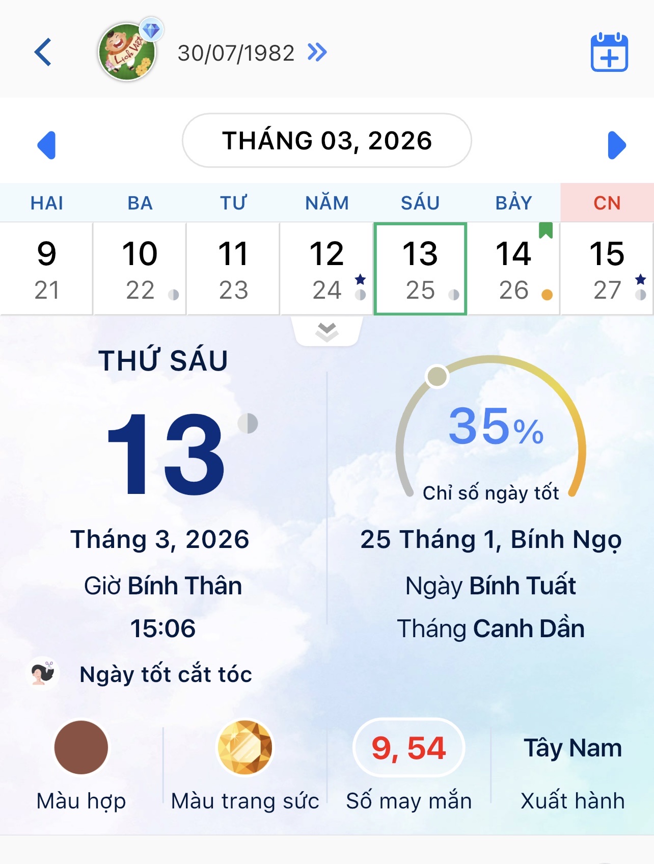 Xem ngày tốt trên Lịch việt