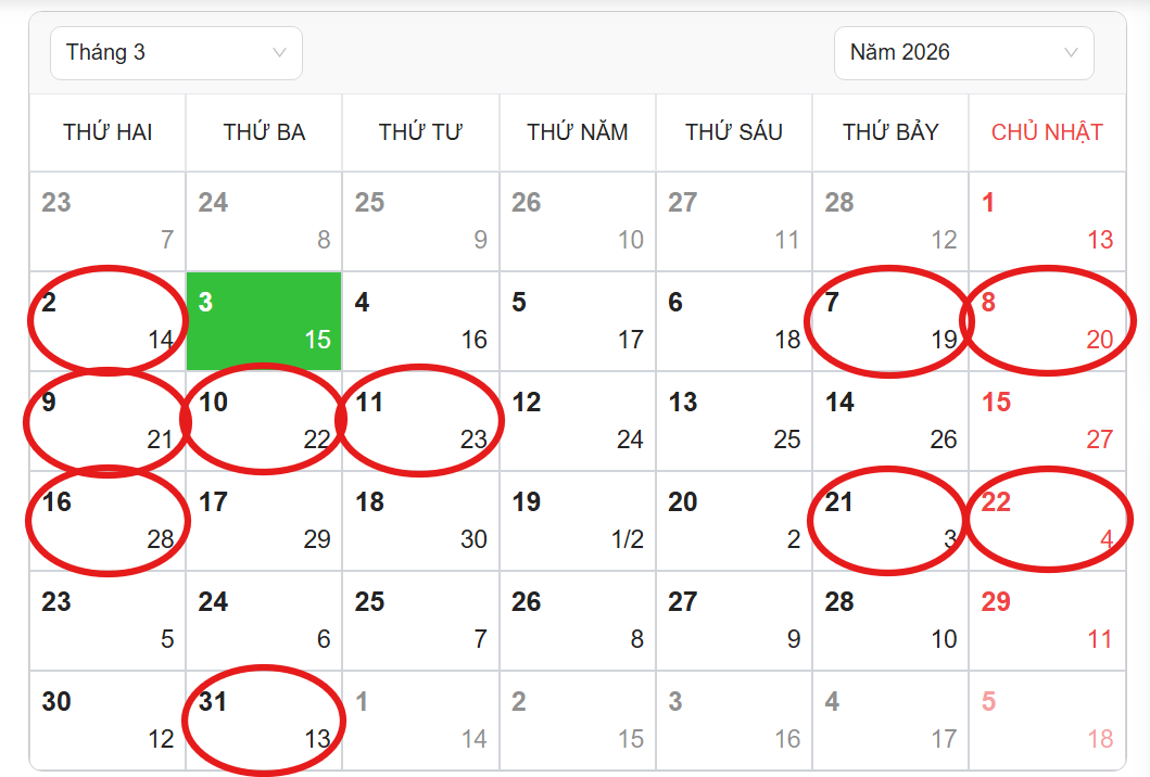 Ngày đẹp cắt tóc tháng 3