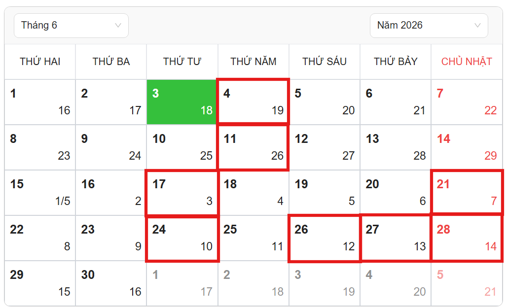 Ng&agrave;y tốt cắt t&oacute;c th&aacute;ng 6