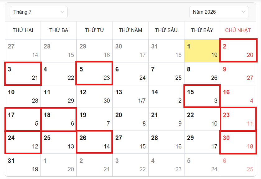 Ng&agrave;y đẹp cắt t&oacute;c th&aacute;ng 8/2026